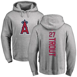 Youth Mike Trout Los Angeles Angels Ash Backer Pullover Hoodie