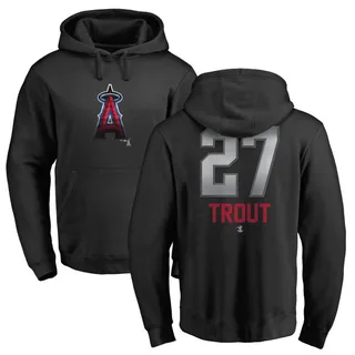 Youth Mike Trout Los Angeles Angels Black Midnight Mascot Pullover Hoodie -
