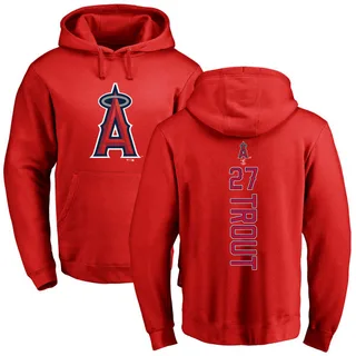 Youth Mike Trout Los Angeles Angels Red Backer Pullover Hoodie